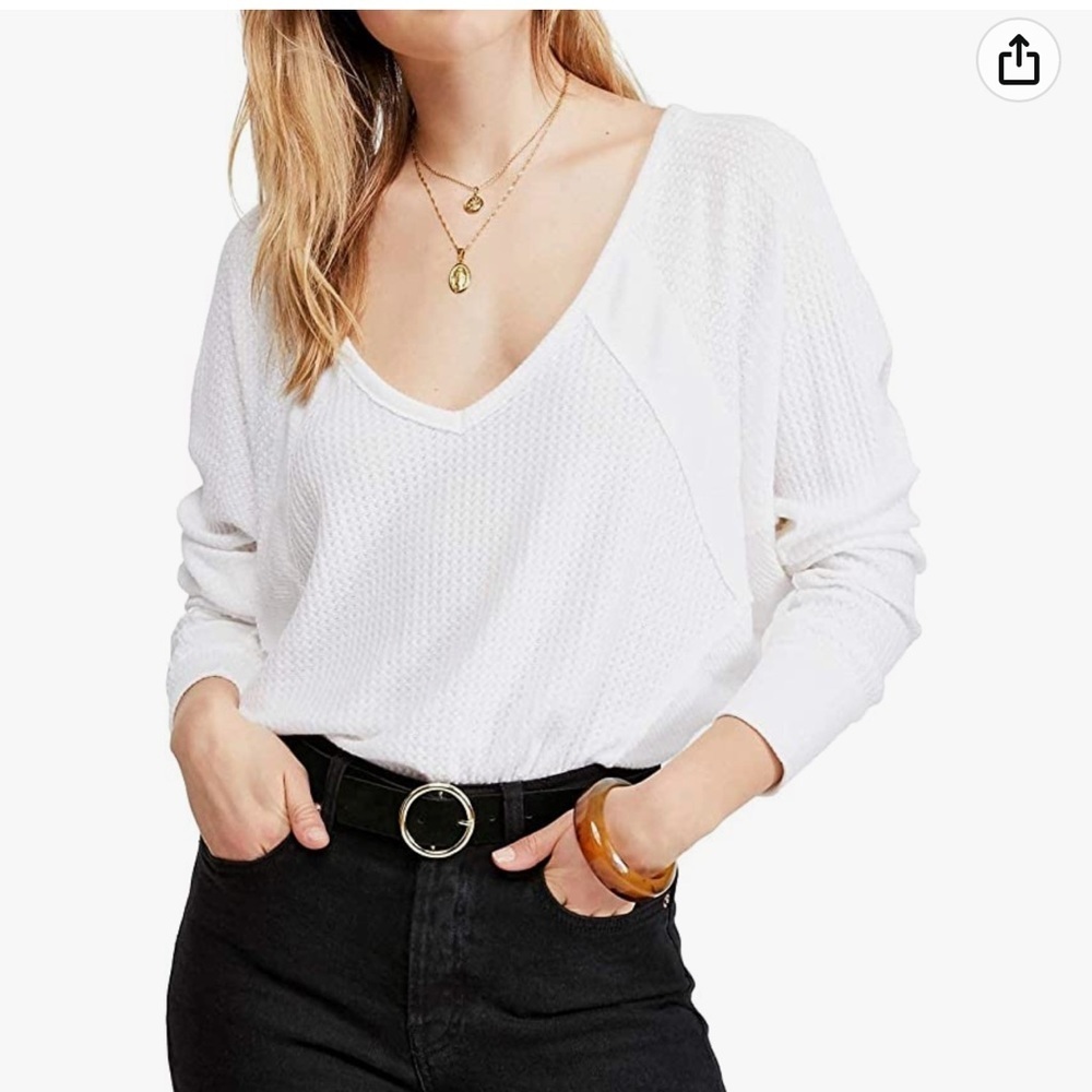 NWT Free People Santa Clara Thermal Pullover